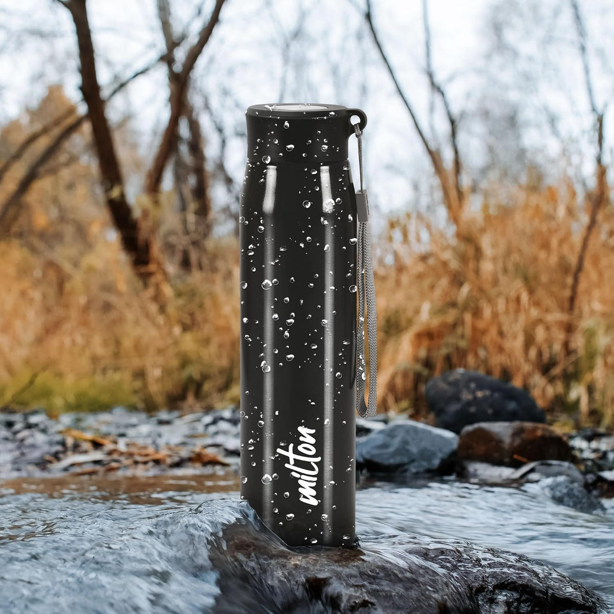 MILTON Handy 850 Stainless Steel Sipper Water Bottle 780 ml, Single Walled, ISI Certified I Leak Proof Lid, Rust Proof I For School, Office, Gym I Black