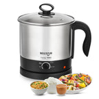 Milton Champ 1.5L 600W Electric Multi Cook Kettle with Steamer | Multipurpose Electric Kettle for Boiling Eggs, Water, Milk, Tea, Noodles & Soup | Stainless Steel Body | 3 Modes | 1 Year Warranty