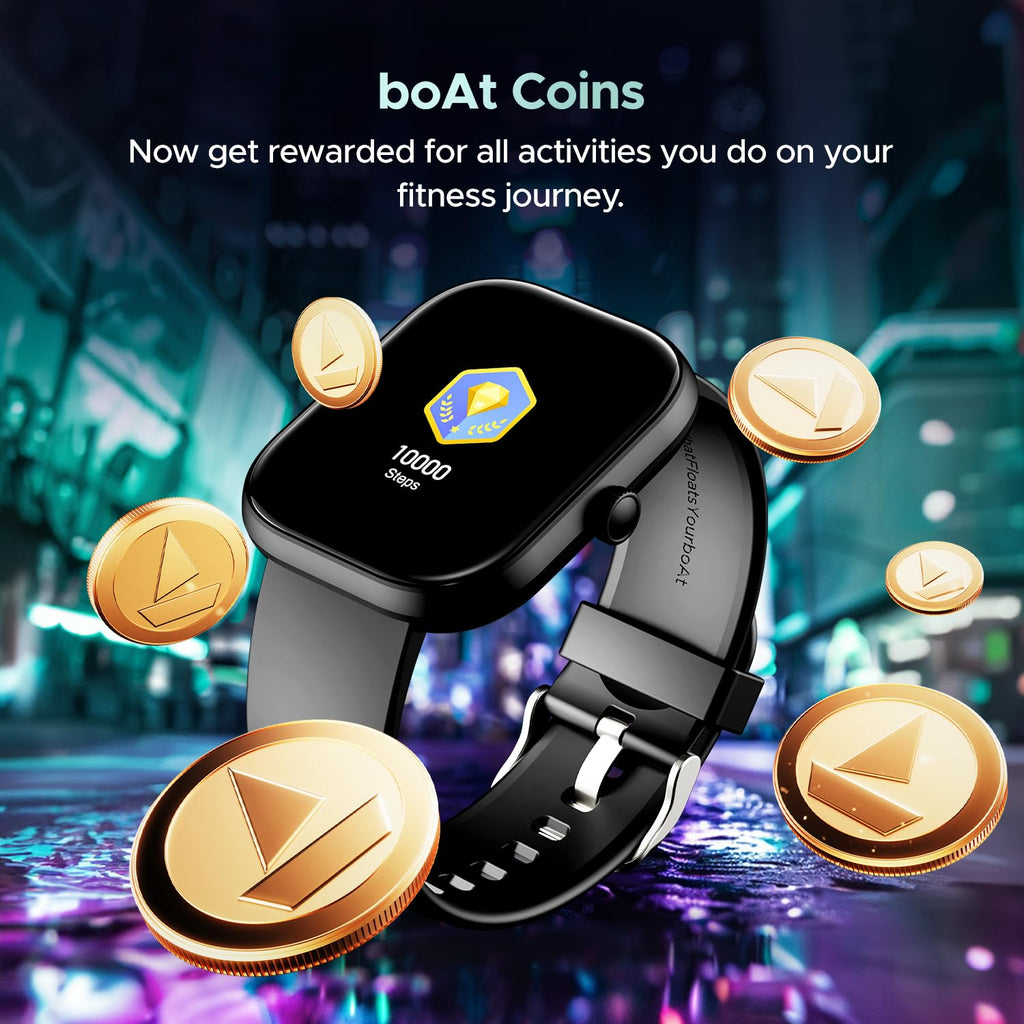 boAt Wave Sigma 3 w/Turn-by-Turn Navigation, 2.01" (5.1 cm) HD Display, Bluetooth Calling, Crest+ OS, QR Tray, Watch Face Studio, Coins, Emergency SOS Smart Watch for Men & Women(Active Black)