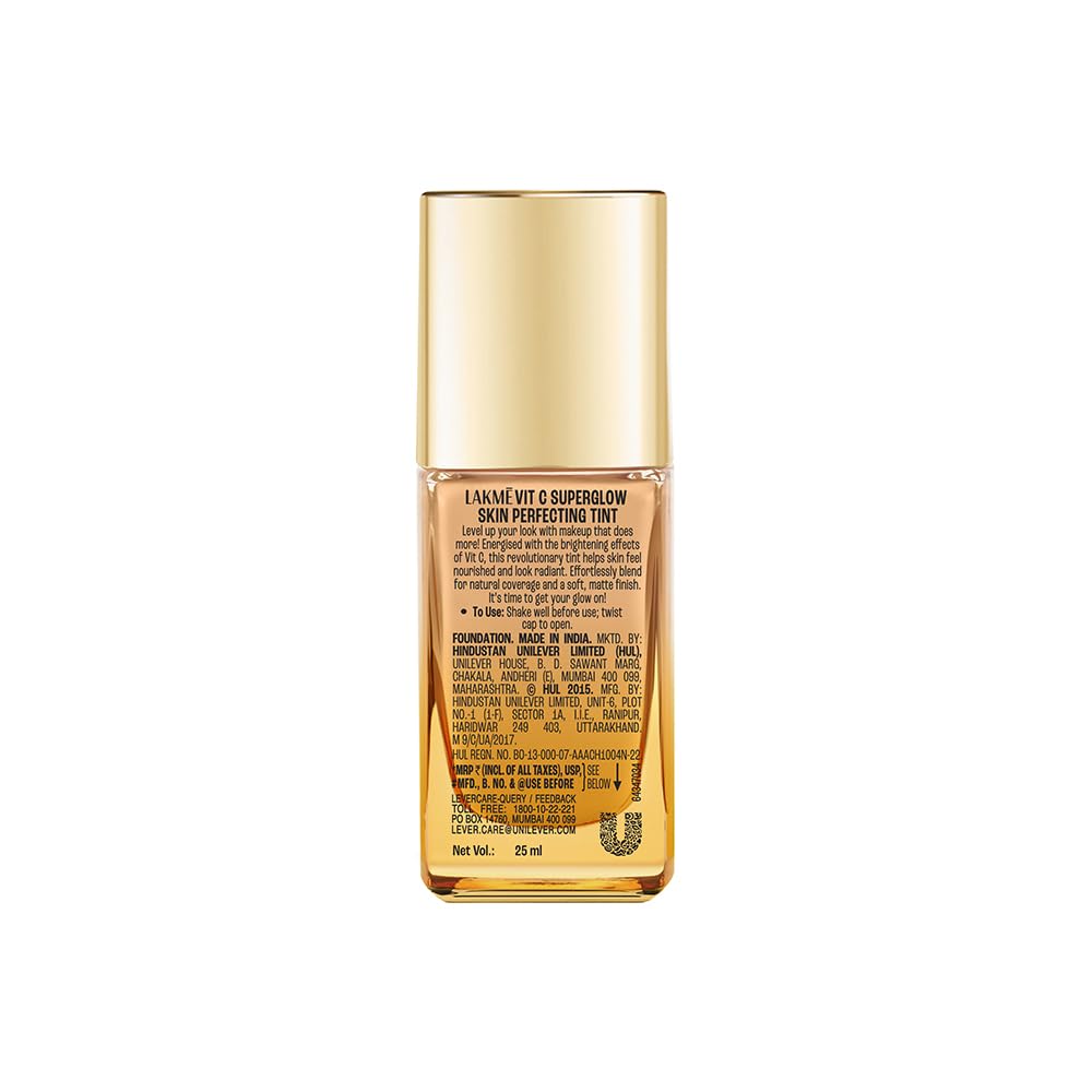 Lakme Makeup+Skincare VitC Superglow Skin Perfecting Tint Warm Crème W120 25ml