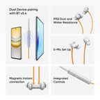 realme Buds Wireless 5 ANC in Ear Bluetooth Headphones,50dB ANC, 13.6mm Dynamic Bass Driver,360? Spatial Audio,45ms Low Latency,Upto 38hrs Playback,IP55 Rating,Dual Device Connection (Dawn Silver)