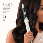 VGR V-596 Professional Curling Wand with 25MM Pearl Barrel, Fast PTC Heating, Dual Temperature Control Up To 200°C, Cool Touch Tip, Hair Curler Iron For Women, Salon Styling, Long Lasting Curls, White