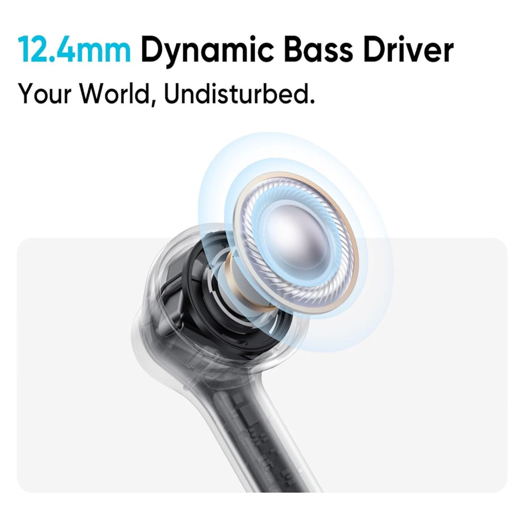 realme Buds T200x True Wireless Earbuds with 12.4mm Dynamic Bass Drivers, 25 dB ANC, Quad Mic, 45ms Latency, Upto 48 Hrs Playback, Fast Charge, IP55 Rated, BT 5.4 (Moonlight White)