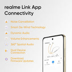 realme Buds Wireless 5 ANC in Ear Bluetooth Headphones,50dB ANC, 13.6mm Dynamic Bass Driver,360? Spatial Audio,45ms Low Latency,Upto 38hrs Playback,IP55 Rating,Dual Device Connection (Dawn Silver)
