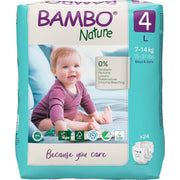 Bambo Nature Premium Baby Tape Diapers for Baby Large Size (7-14 Kgs), Super Absorbent, Breathable, Extra Soft, Dermatologically Tested, Hypoallergenic Toddler Nappies With Wetness Indicator, 24 Count