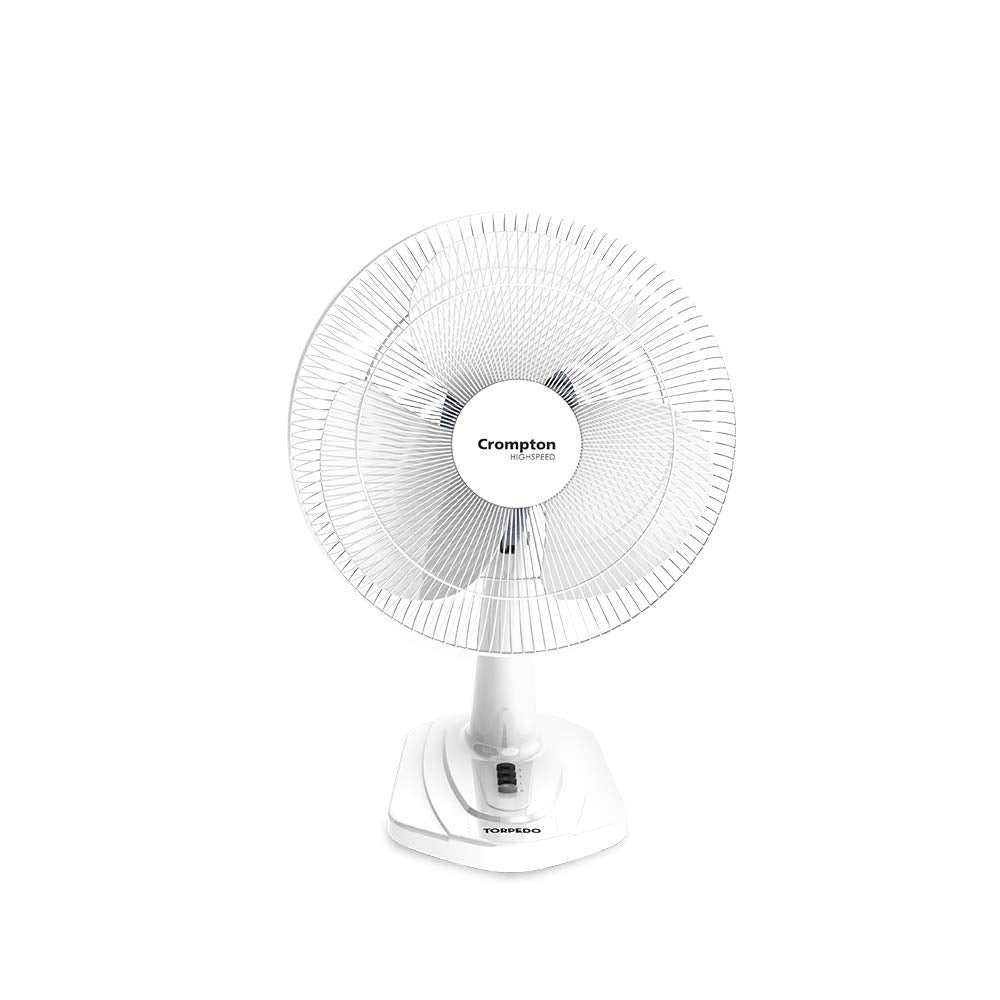 Crompton HighSpeed Torpedo 400-MM 125 Watts Table Fan (KD White)
