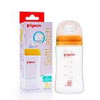 Pigeon Softlatch Baby Feeding Bottle for new Born| Japan's No.1 Brand | Wide Neck | with Anti-Colic Nipple | 3+ Month Babies | Yellow Colour | 240ml Nipple