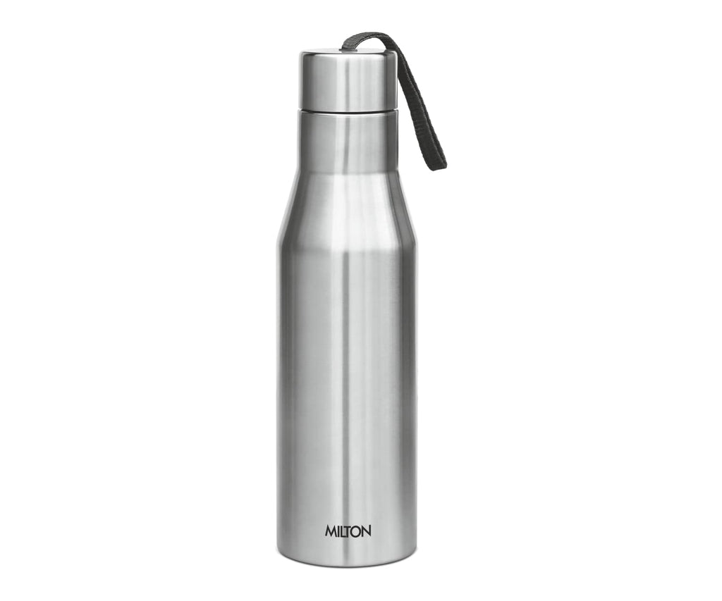 MILTON Super 1000 Stainless Steel Water Bottle 1000ml | Single Wall | Leak-Proof Lid, Rust-Free | ISI Certified | BPA-Free | For School, Office, Gym, Travel | Silver