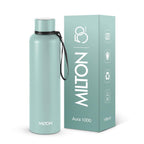 Milton Aura 1000 Thermosteel Water Bottle, 24 Hr Hot and Cold I Leak Proof Lid, ISI Certified I Vacuum Insulated I for Office, Gym, School I Grey