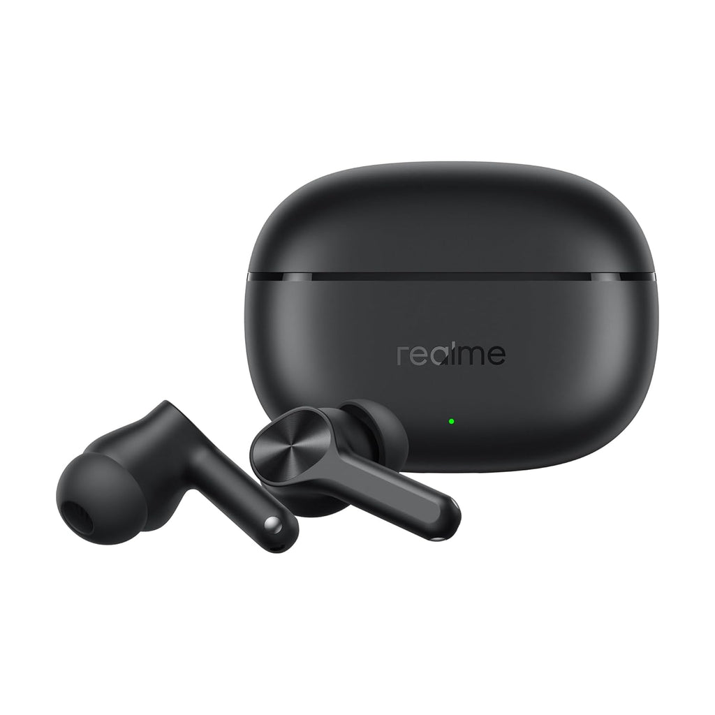 realme Buds T200x True Wireless Earbuds with 12.4mm Dynamic Bass Drivers, 25 dB ANC, Quad Mic, 45ms Latency, Upto 48 Hrs Playback, Fast Charge, IP55 Rated, BT 5.4 (Pure Black)