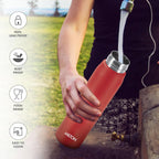 MILTON Handy 850 Stainless Steel Sipper Water Bottle 780 ml, Single Walled, ISI Certified I Leak Proof Lid, Rust Proof I For School, Office, Gym I Red