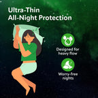 Evereve Ultra-Thin Nights Sanitary Pads for Women, XXL+ 360mm, 60% Longer & Wider Back, Soft & Breathable, Rash-Free Comfort, 2X Faster Absorption, Dry Feel Protection, Heavy Flow Night Use, Pack of 22x2
