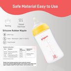 Pigeon Softlatch Baby Feeding Bottle for new Born| Japan's No.1 Brand | Wide Neck | with Anti-Colic Nipple | 3+ Month Babies | Yellow Colour | 240ml Nipple