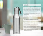 MILTON Super 1000 Stainless Steel Water Bottle 1000ml | Single Wall | Leak-Proof Lid, Rust-Free | ISI Certified | BPA-Free | For School, Office, Gym, Travel | Silver