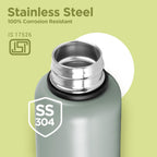 Milton Aura 1000 Thermosteel Water Bottle, 24 Hr Hot and Cold I Leak Proof Lid, ISI Certified I Vacuum Insulated I for Office, Gym, School I Grey
