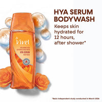 Vivel Hya Serum Hydrating Body Wash 200ml|Hyaluronic Acid, Glycerin & Rose Water|Deep Intense Daily Hydration Shower Gel|Improve Dry Rough Skin Texture |Dermat Recommended |No Paraben|For Men & Women
