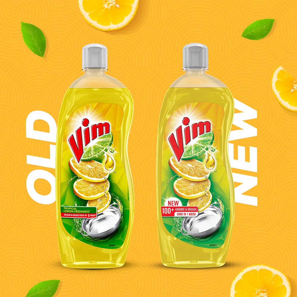 Vim Dishwash Liquid Gel Lemon|| With Lemon Fragrance|| Leaves No Residue|| Grease Cleaner For All Utensils|| 750 ml Bottle