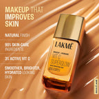Lakme Makeup+Skincare VitC Superglow Skin Perfecting Tint Warm Natural W180 25ml