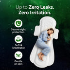 Evereve Ultra-Thin Nights Sanitary Pads for Women, XXL+ 360mm, 60% Longer & Wider Back, Soft & Breathable, Rash-Free Comfort, 2X Faster Absorption, Dry Feel Protection, Heavy Flow Night Use, Pack of 22x2