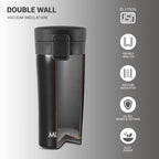 MILTON Go Electro 1.5L Fast Boil Kettle 1350W with 3x Safety Protection + 350ml Double Wall Vacuum Insulated Coffee Mug with Strainer, Stainless Steel Hot & Cold Combo for Home, Office, Travel,Gifting