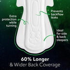 Evereve Ultra-Thin Nights Sanitary Pads for Women, XXL+ 360mm, 60% Longer & Wider Back, Soft & Breathable, Rash-Free Comfort, 2X Faster Absorption, Dry Feel Protection, Heavy Flow Night Use, Pack of 22x2