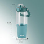 MILTON Summit 1200 2-in-1 Sip or Gulp Lid Tumbler 1200 ml | Plastic Water Bottle with Sturdy Handle & Straw | Leak-Proof, BPA-Free | Perfect for Office, Gym, Travel Tumbler for Men and Women,Sea Green