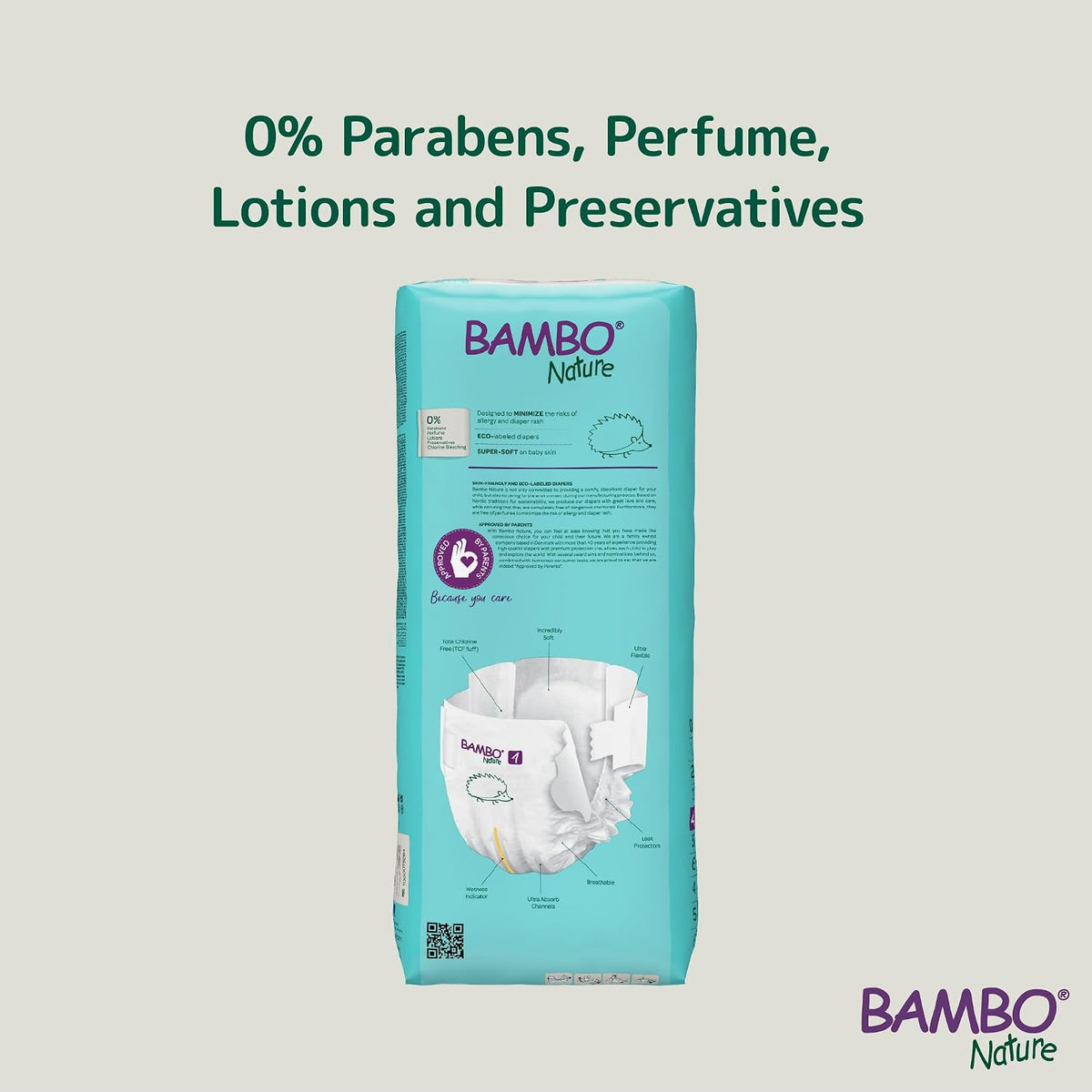 Bambo Nature Premium Baby Tape Diapers for Baby Large Size (7-14 Kgs), Super Absorbent, Breathable, Extra Soft, Dermatologically Tested, Hypoallergenic Nappies With Wetness Indicator, 48 Count