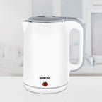 Borosil 1.8 L 1800W Cooltouch Multipurpose Electric Kettle | Auto Shut off | Wide Mouth | 304 Food Grade Stainless Steel with Double Wall Cooltouch Exterior | 1 year Warranty | White