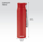 MILTON Handy 850 Stainless Steel Sipper Water Bottle 780 ml, Single Walled, ISI Certified I Leak Proof Lid, Rust Proof I For School, Office, Gym I Red