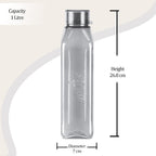 MILTON Prime 1000 Water Bottle, 1 Litre, Reusable Plastic Fridge Bottle, BPA Free and Leak Proof Bottles for Travel, Work, Pack of 1, Grey