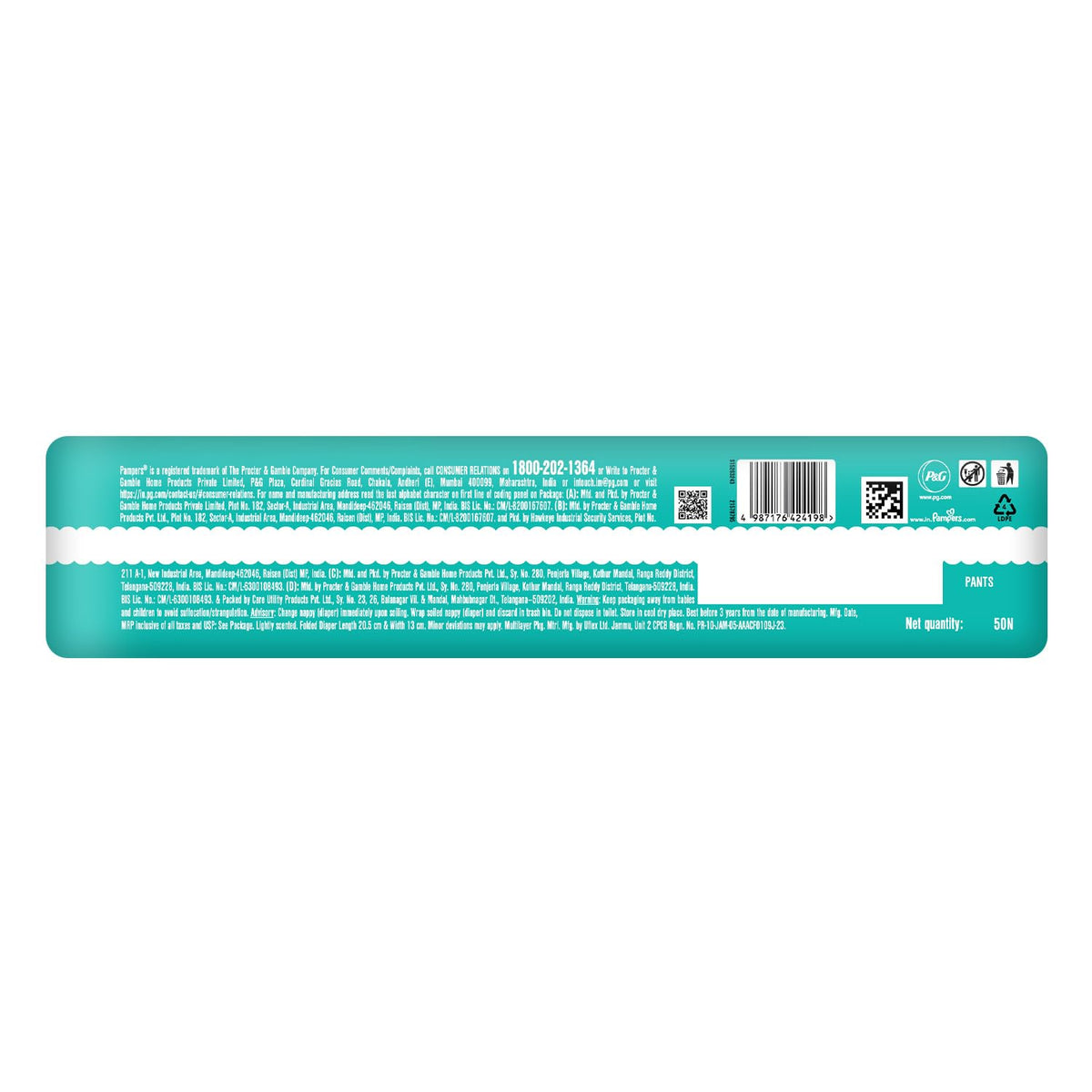 Pampers Happy Sleep Pant Style Baby Diapers, X-Large (XL), 50 Count, 1 Pampers = 1 Night Sleep, with Anti Rash Shield, 12-17 Kg Diapers