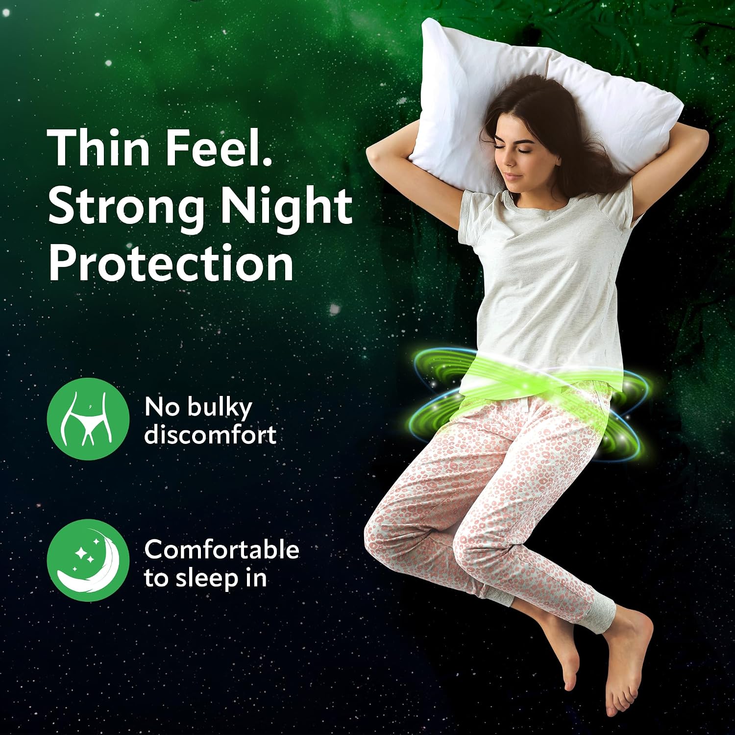 Evereve Ultra-Thin Nights Sanitary Pads for Women, XXL+ 360mm, 60% Longer & Wider Back, Soft & Breathable, Rash-Free Comfort, 2X Faster Absorption, Dry Feel Protection, Heavy Flow Night Use, Pack of 22x2