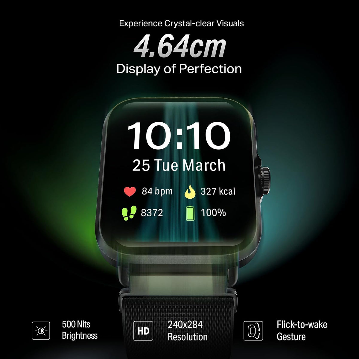 boAt Storm Infinity w/21 Days Extensive Battery Life, BT Calling, Huge 550mAh Battery, Fast Charge, 1.83” (4.65cm) Display, HR, SpO2 & Sleep Tracking, Smart Watch for Men & Women (Sports Black)