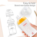 Pigeon Softlatch Baby Feeding Bottle for new Born| Japan's No.1 Brand | Wide Neck | with Anti-Colic Nipple | 3+ Month Babies | Yellow Colour | 240ml Nipple