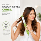 VGR 4-in-1 Hair Styler - Hair Straightener, Curler, Crimper, and Waving Tool with Ceramic Coating Plates & Adjustable Heat Settings | Uniform Heat Technology | 2-Year Warranty (V-569, Green)