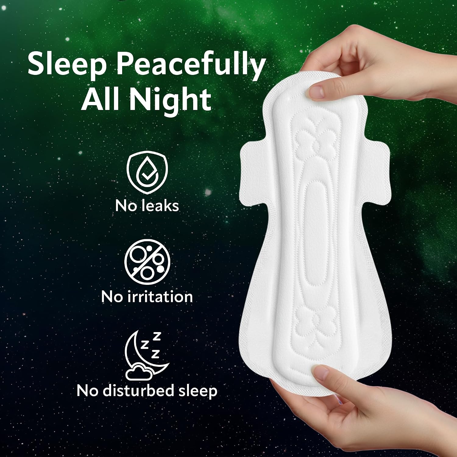 Evereve Ultra-Thin Nights Sanitary Pads for Women, XXL+ 360mm, 60% Longer & Wider Back, Soft & Breathable, Rash-Free Comfort, 2X Faster Absorption, Dry Feel Protection, Heavy Flow Night Use, Pack of 22x2