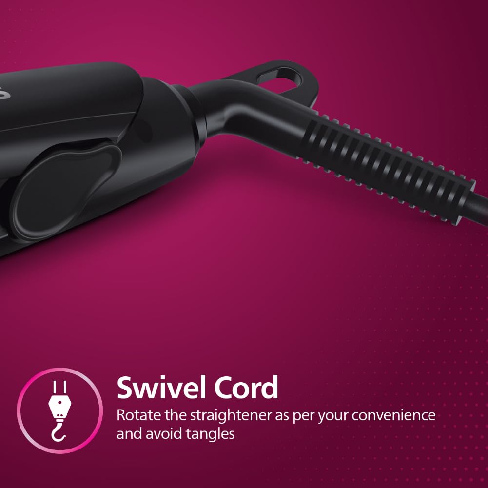 Philips India's No.1 Hair Styling Brand Selfie Hair Straightener, Minimized Heat Damage,SilkPro Care, Ceramic Plates,Smooth Shiny Straight Hair, 210°C Temp, Salon like Result | For Indian Hair, HP8302