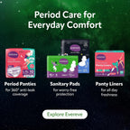 Evereve Ultra-Thin Nights Sanitary Pads for Women, XXL+ 360mm, 60% Longer & Wider Back, Soft & Breathable, Rash-Free Comfort, 2X Faster Absorption, Dry Feel Protection, Heavy Flow Night Use, Pack of 22x2
