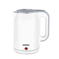 Borosil 1.8 L 1800W Cooltouch Multipurpose Electric Kettle | Auto Shut off | Wide Mouth | 304 Food Grade Stainless Steel with Double Wall Cooltouch Exterior | 1 year Warranty | White