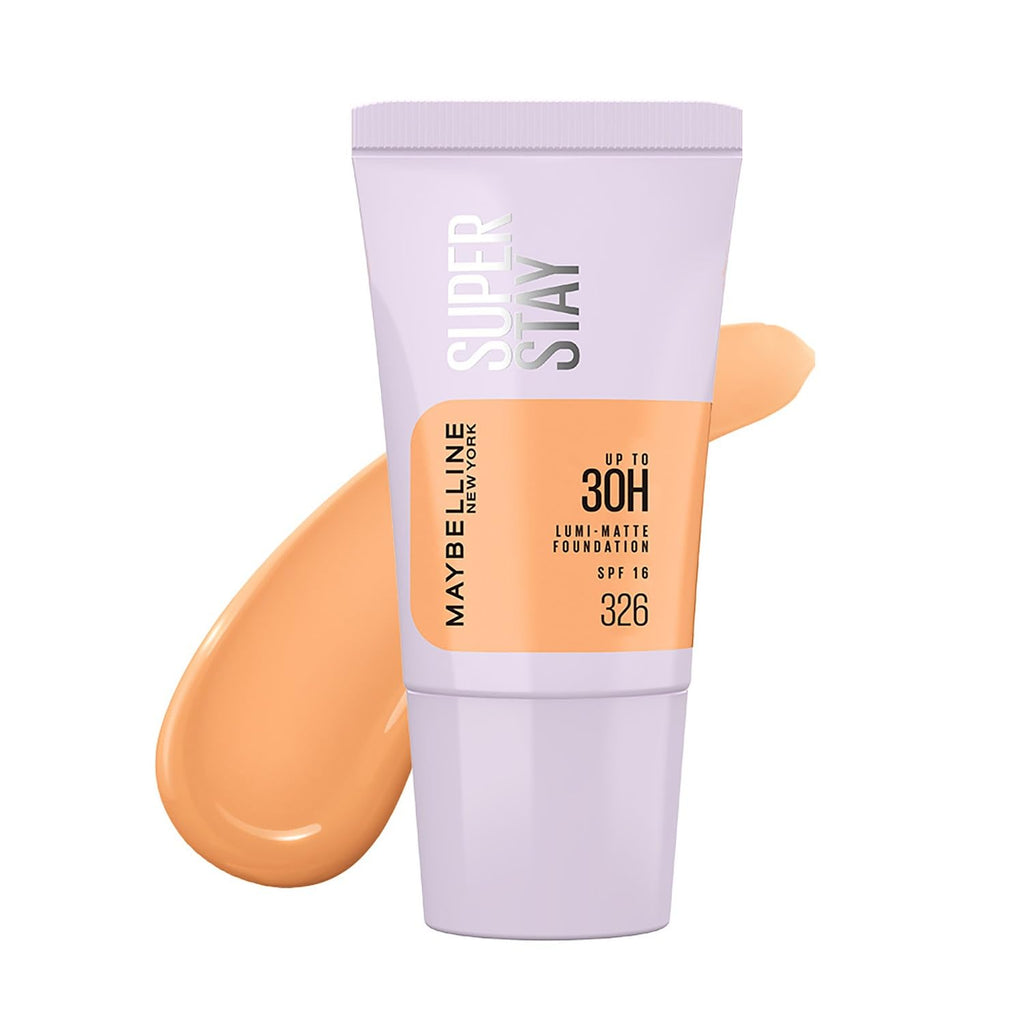 Maybelline New York Super Stay Lumi Matte Liquid Foundation, 326 | 30HR Long Lasting, Lightweight, Suitable for all Skintypes