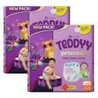 Teddyy Premium Baby Diaper L size, Pant Style | Large (9-14 kg), 64 Pants | Butter Soft Feel, Anti-Rash with Aloe Vera, 12 Hours Dryness Lock