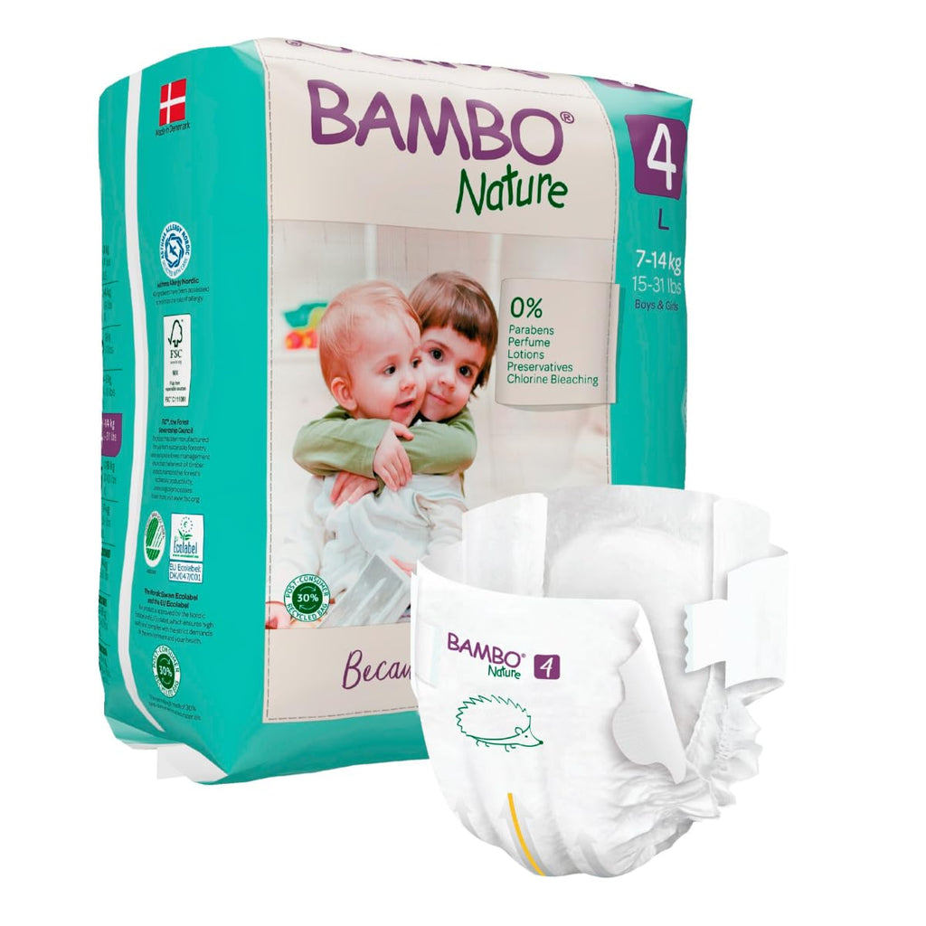 Bambo Nature Premium Baby Tape Diapers for Baby Large Size (7-14 Kgs), Super Absorbent, Breathable, Extra Soft, Dermatologically Tested Toddler Nappies, Bamboo Diaper With Wetness Indicator, 72 Count