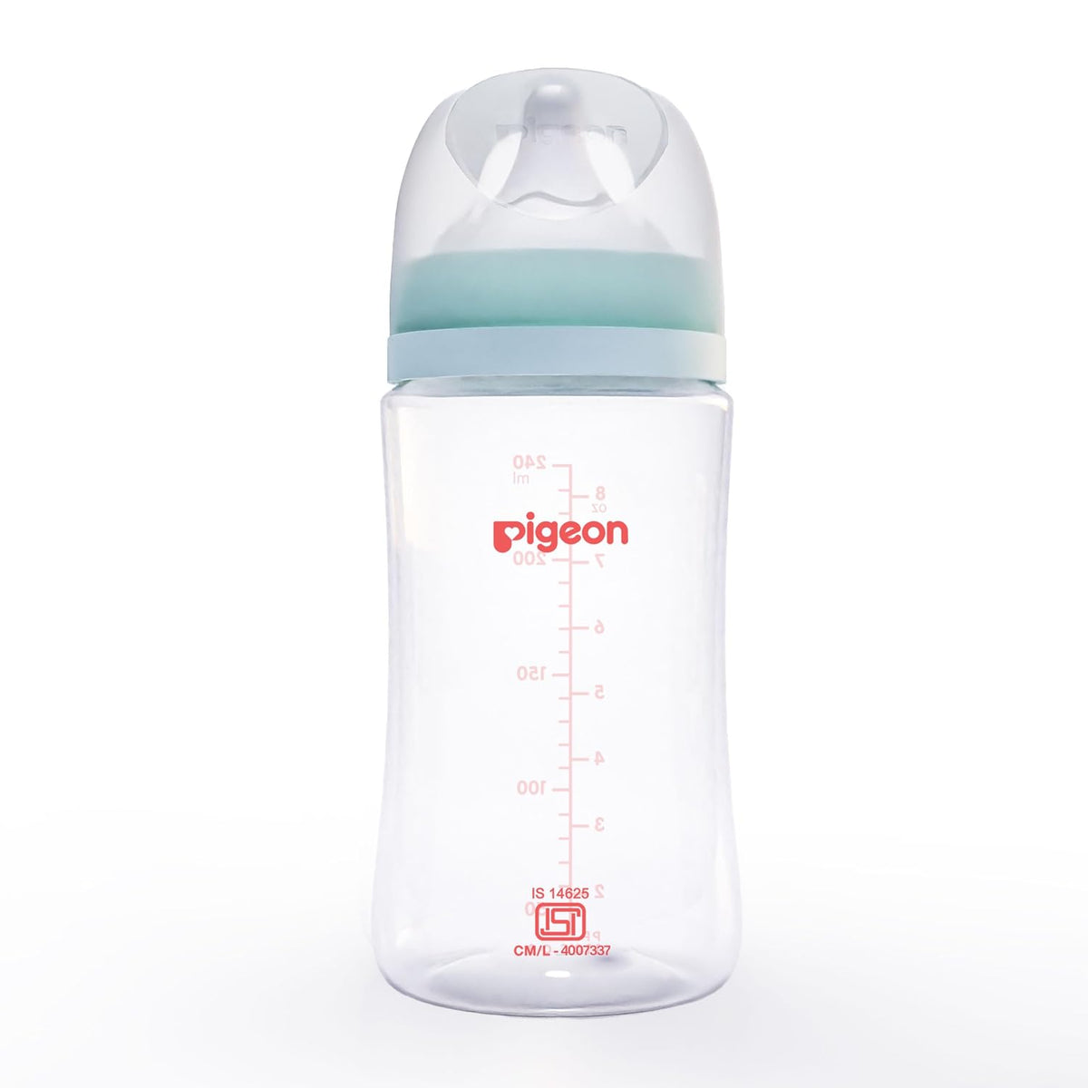 Pigeon WN3 PP Nursing Bottle 240ml with Plus Type Green Nipple Plastic Anti-Colic, Safe & Durable