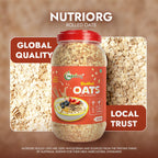 Nutriorg Rolled Oats 1.2 Kg | Gluten Free | High protein | Weight loss | Fibre Rich | Easy to Cook | Overnight Oats | Nutritional Breakfast Cereal Oats |...