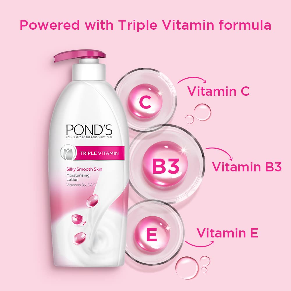 POND'S Triple Vitamin Moisturising Body Lotion 600 ml (Pack of 2)