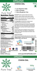 Pure Tree Certified Organic Chana Dal | 850 g