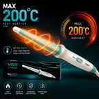 VGR V-596 Professional Curling Wand with 25MM Ceramic Coated Barrel, Fast PTC Heating, Dual Temperature Control Up to 200°C, Cool Touch Tip, Hair Curler Iron for Women, Long Lasting Curls, Green (Green)