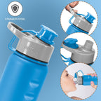 MILTON Gripper 1000 Stainless Steel Water Bottle, 900 ml, Blue | Leak Proof | Easy Grip | Light Weight | Easy to Carry
