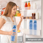 MILTON Prime 1000 Water Bottle, 1 Litre, Reusable Plastic Fridge Bottle, BPA Free and Leak Proof Bottles for Travel, Work, Pack of 1, Blue