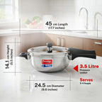 Prestige 3.5 Litre Triply Svachh Outerlid Pressure Cooker|Deep lid for spillage control|Gas & Induction Compatible|Triply body for even heating|Gasket Release System|5 Years warranty|ISI certified